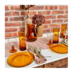Set de 6 verres ambrés et dorés vintage – Image 4