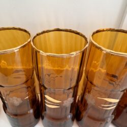 Set de 6 verres ambrés et dorés vintage – Image 3
