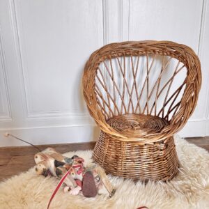 Fauteuil rotin enfant vintage