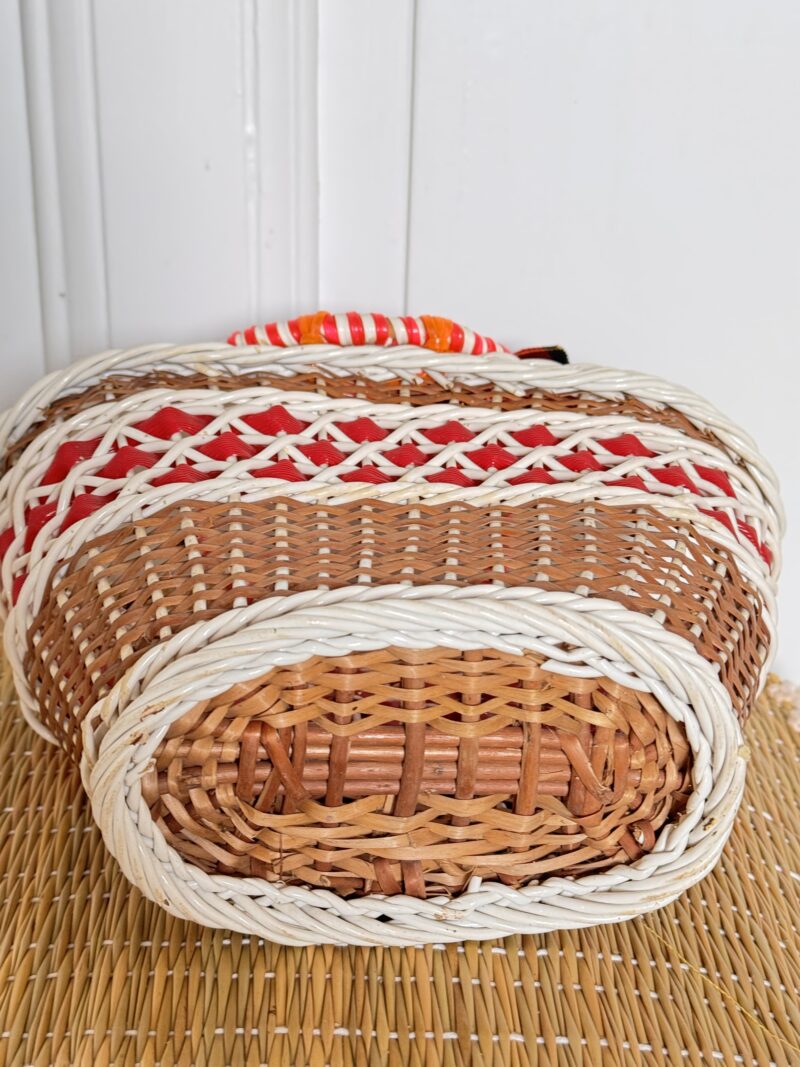 Panier rotin et scoubidou vintage pour enfant – Image 3