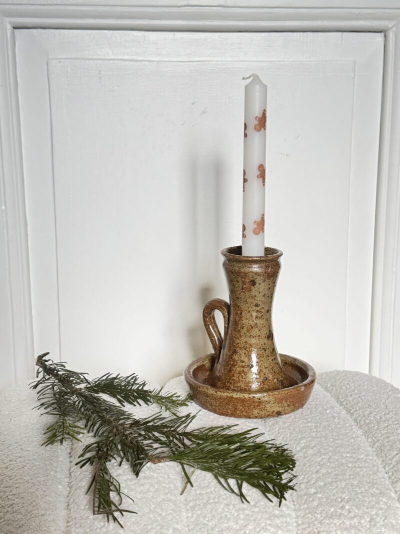 Bougeoir céramique vintage grès pyrité – Image 6