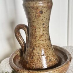 Bougeoir céramique vintage grès pyrité – Image 5