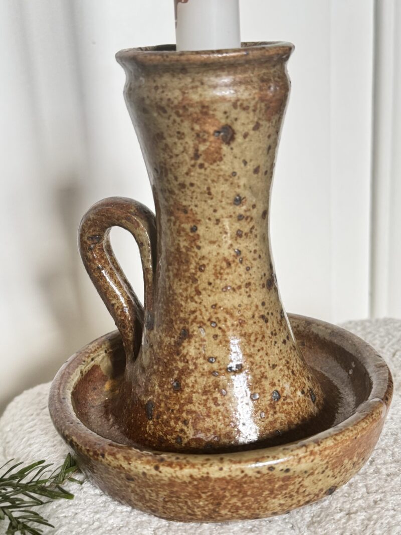 Bougeoir céramique vintage grès pyrité – Image 5