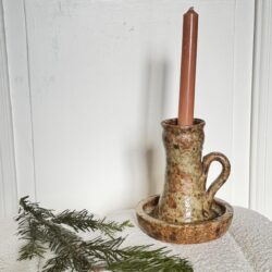 Bougeoir céramique vintage grès pyrité – Image 4
