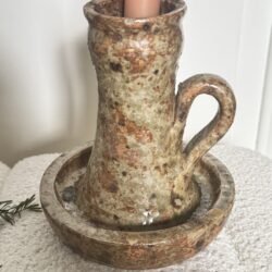 Bougeoir céramique vintage grès pyrité – Image 7