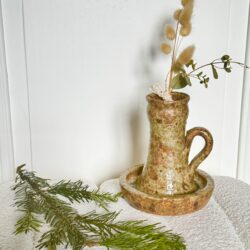 Bougeoir céramique vintage grès pyrité – Image 3