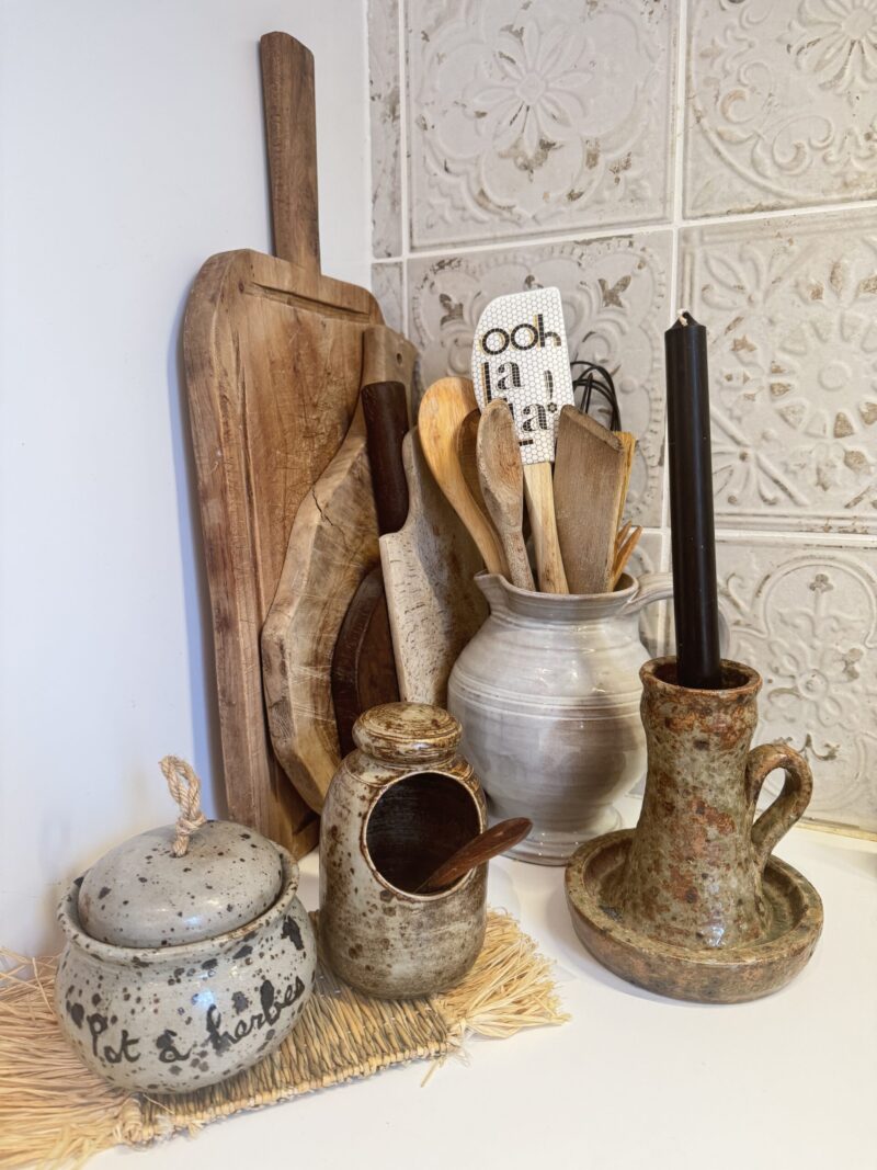 Bougeoir céramique vintage grès pyrité – Image 2