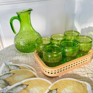 Ensemble 6 verres et carafe vintage JAY GREEN