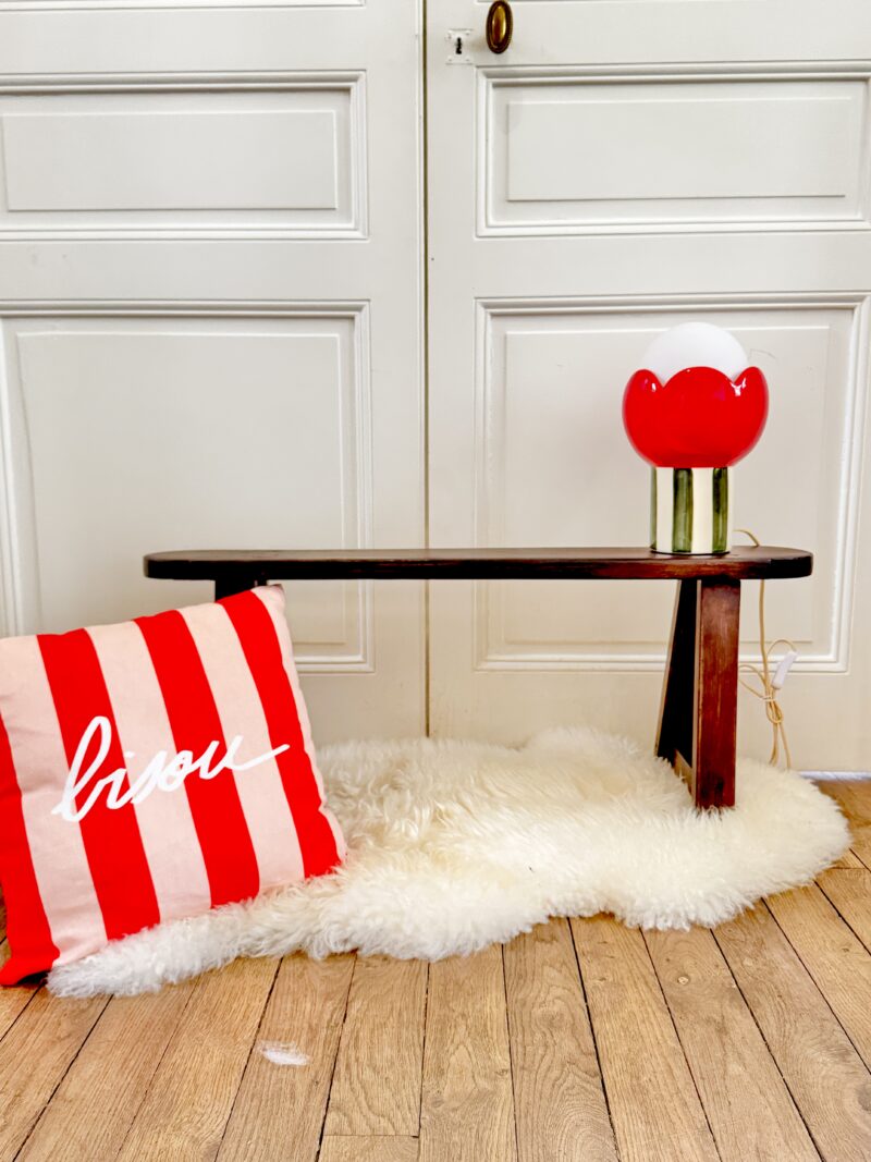 Petit banc de ferme ancien rénové. – Image 4